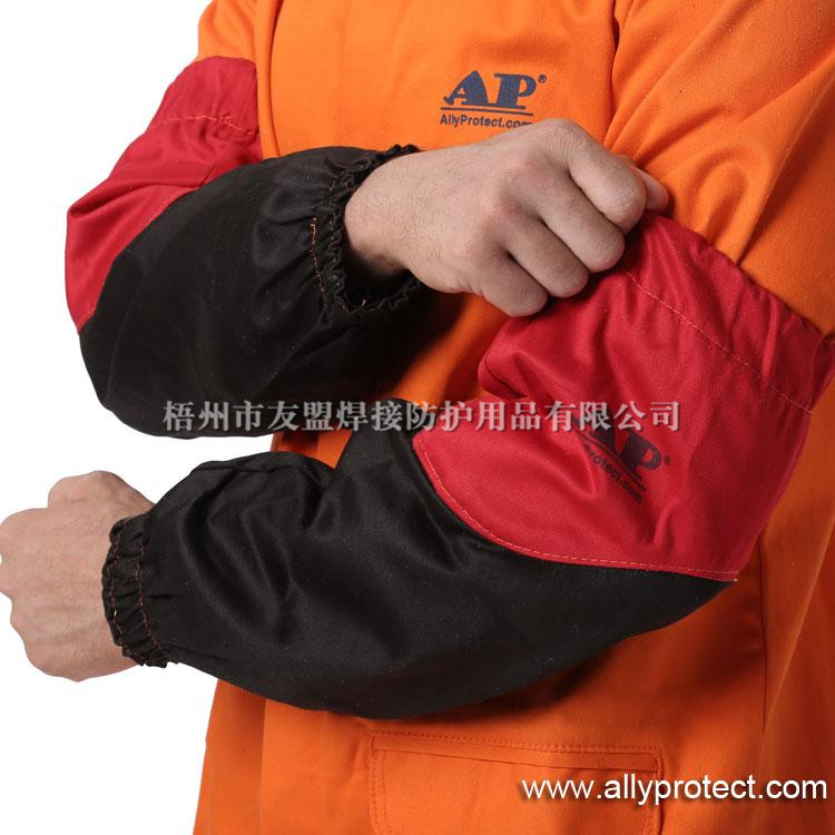 AP-9106 黑色配紅色防火阻燃布手袖